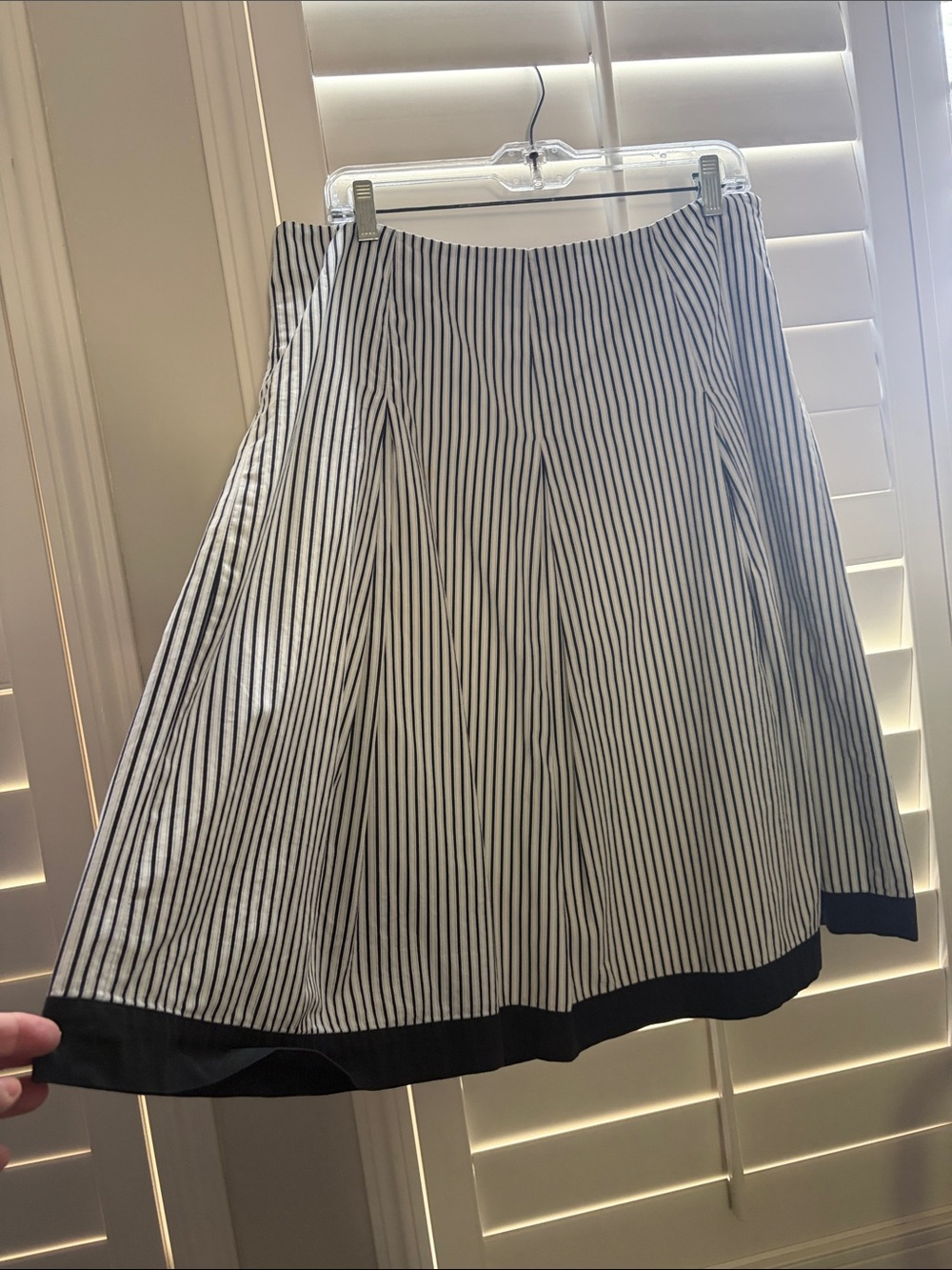 Talbots Striped Black and White Fit-and-Flare Skirt